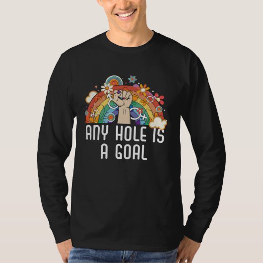 Any Hole Is A Goal Bisexual Rainbow Pride Bisexual T-Shirt (Vorderseite)
