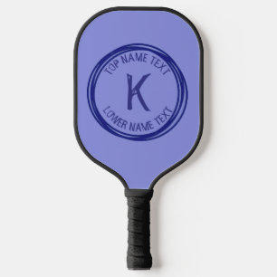 Any Initial, Name or Text Hand Drawn Blue Circle   Pickleball Schläger