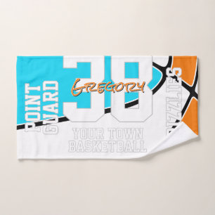 ANY Mannschaftsfarben Basketball Athletenname Handtuch