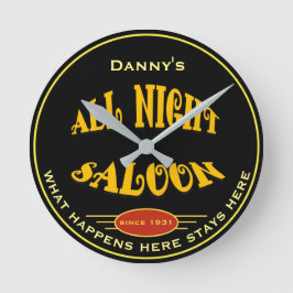 Any Name All Night Saloon Bar Theme - Runde Wanduhr