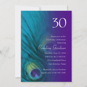 Any Number Birthday Peacock Fantasy Set 1110 Einladung