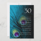 Any Number Birthday Peacock Fantasy Set 1110 Einladung (Vorderseite)