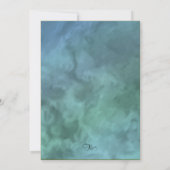 Any Number Blue Aqua Marble Geburtstag Einladung (Rückseite)