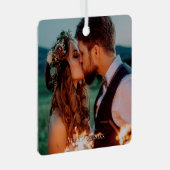 Any Personalized Dated Photo Ornament Aus Metall (Vorderseite Rechts)