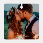 Any Personalized Dated Photo Ornament Aus Metall (Rückseite)