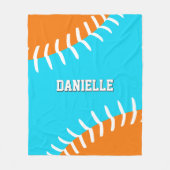 ANY team colors baseball softball athlete name Fleecedecke (Vorderseite)