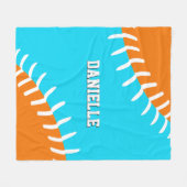 ANY team colors baseball softball athlete name Fleecedecke (Vorderseite (Horizontal))