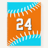 ANY team colors baseball softball w jersey number Notizblock (Vorderseite)