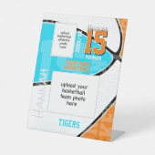 ANY team colors basketball team + athlete photo Sockelschild (Vorderseite)