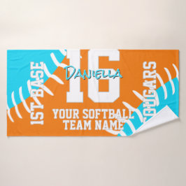 ANY team colors softball baseball athlete name Badhandtuch Set