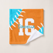 ANY team colors softball baseball athlete name Badhandtuch Set (Waschlappen)