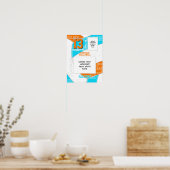 ANY team colors volleyball player + team photo Poster (Küche)