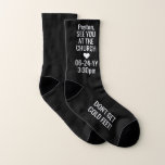 Any Text COLD FEET Funny Groom / Bride Black Socks Socken<br><div class="desc">Make sure the bride or groom makes it on time to the wedding with some funny "don't get cold feet" customized name socks. All wording is simple to personalize and can be different or the same on each sock. The modern black and white design template features elegant minimalist typography with...</div>