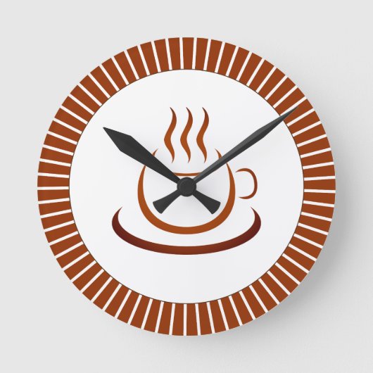 Any Time Is Coffee Time Runde Wanduhr (Vorderseite)