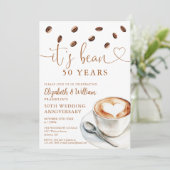 Any Wedding Anniversary Year Coffee Themed Einladung (Stehend Vorderseite)