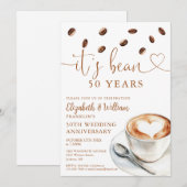 Any Wedding Anniversary Year Coffee Themed Einladung (Vorne/Hinten)
