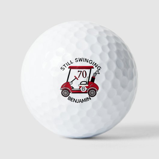 ANY YEAR Birthday Custom Cart Monogram Name  Golfball (Vorderseite)