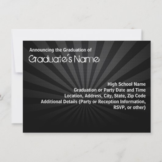 Any Year~Black Swirt Foto Abschluss Ankündigung (Rückseite)