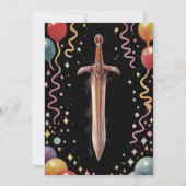 Any Year Swords Red Birthday Party Invitation Einladung (Rückseite)