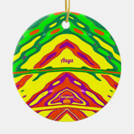 ANYA ~ 3D CHRISTMAS Red Green Yellow 2024 Keramik Ornament