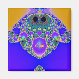 ANYA ~ Abstraktes Muster ~ Blau Lila Gelb ~ Magnet