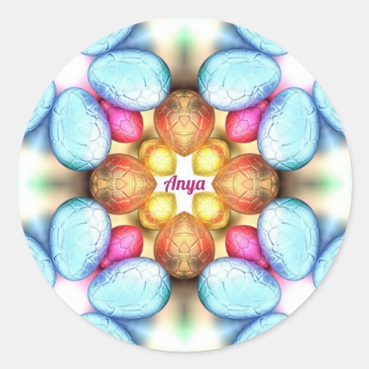 ANYA ~ EASTER ~WOW! Hübsche Eier Ostergeburt ~ Runder Aufkleber (Vorderseite)