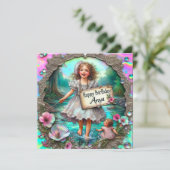 ~ ANYA ~ Happy Birthday ~ Girl Paddling ~ (Stehend Vorderseite)