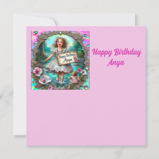 ~ ANYA ~ Happy Birthday ~ Girl Paddling ~ (Rückseite)