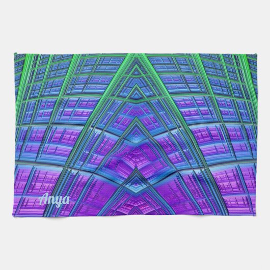 ANYA ~ Lila grünes Blau ~ ORIGINAL ~ Geschirrtuch (Horizontal)