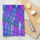 ANYA ~ Lila grünes Blau ~ ORIGINAL ~ Geschirrtuch (Viertel Falte)