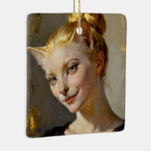 “Anya, Meticulously Content” – A Feminine Feline  Keramikornament (Rechts)