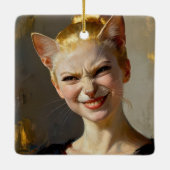 “Anya, Meticulously Content” – A Feminine Feline  Keramikornament (Rückseite)