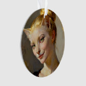 “Anya, Meticulously Content” – A Feminine Feline  Ornament (Vorderseite)