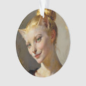 “Anya, Meticulously Content” – A Feminine Feline  Ornament (Vorderseite)