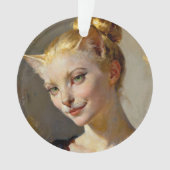 “Anya, Meticulously Content” – A Feminine Feline  Ornament (Vorderseite)