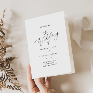 ANYA Minimalistisches Hochzeitsprogramm gefaltete Dankeskarte