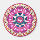 ANYA ~ Personalisiert rosa 3D Muster Fraktal ~ Magnet (Vorne)