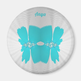 ANYA ~ White und Aqua ~ Atemberaubendes Design Magnet