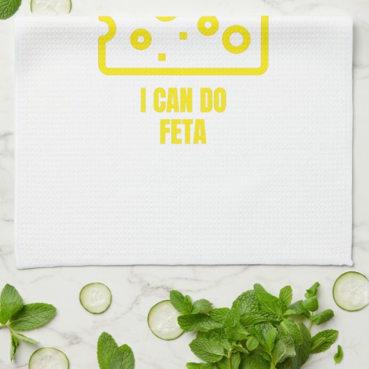 Anything you can do I can do feta funny cheese pun Geschirrtuch (Gefaltet)