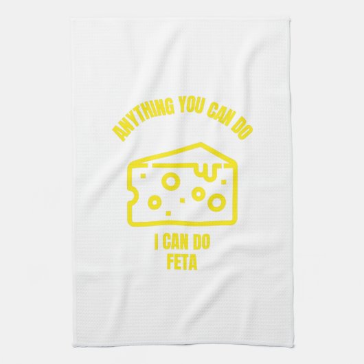 Anything you can do I can do feta funny cheese pun Geschirrtuch (Vertikal)