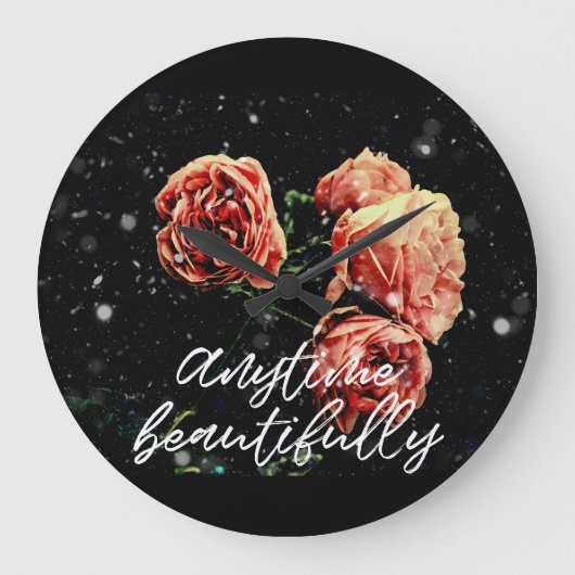 Anytime Beautifully Große Wanduhr (Vorderseite)