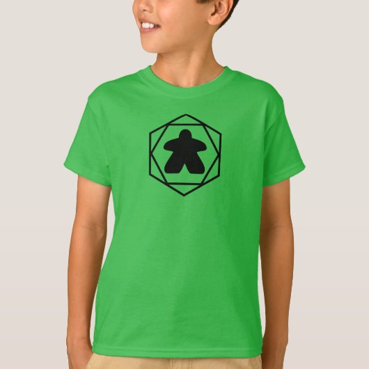 Anytime Meeple Black Art Boys Shirt (Vorderseite)