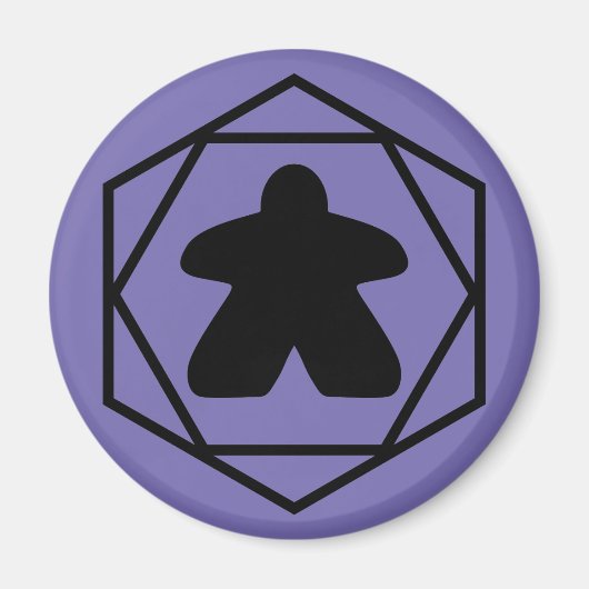 Anytime Meeple Black Art Magnet (Vorne)