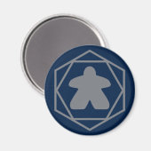Anytime Meeple Gray Art Magnet (Vorderseite/Rückseite)