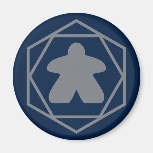 Anytime Meeple Gray Art Magnet (Vorne)