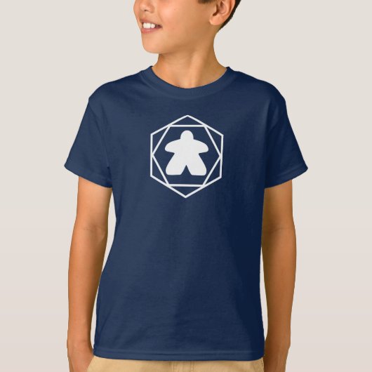 Anytime Meeple White Art Boys Shirt (Vorderseite)