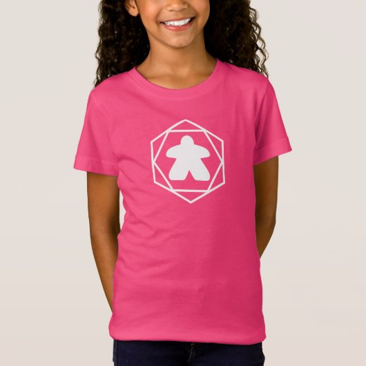 Anytime Meeple White Art Girls Shirt (Vorderseite)