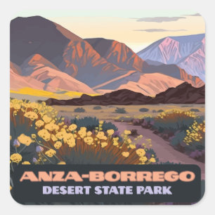Anza Borrego Desert Staat Park California Quadratischer Aufkleber