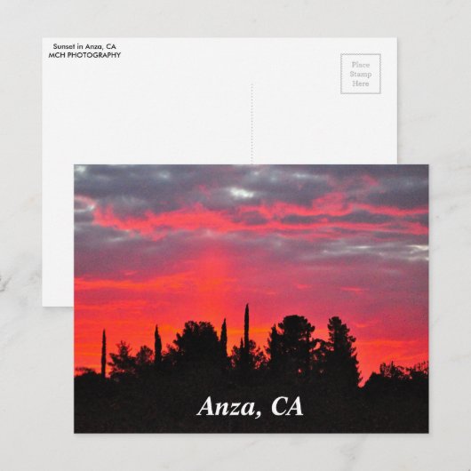 Anza, CA Postcard Postkarte (Vorne/Hinten)
