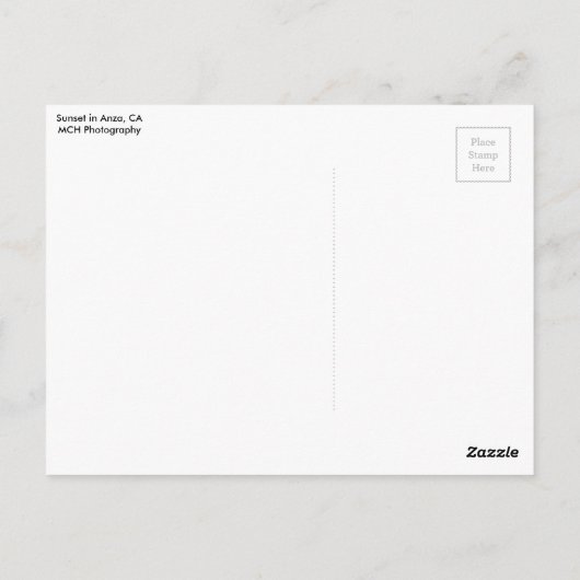 Anza, CA Postcard Postkarte (Rückseite)